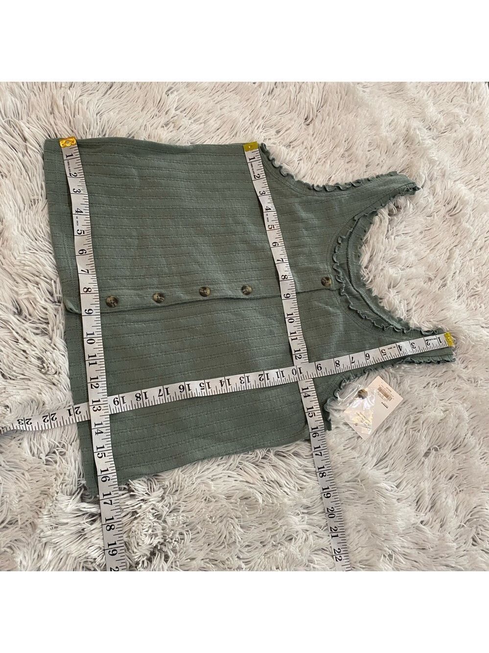 SO button down sleeveless tank Woman’s Junior’s size XL green scoop neck - Picture 12 of 14